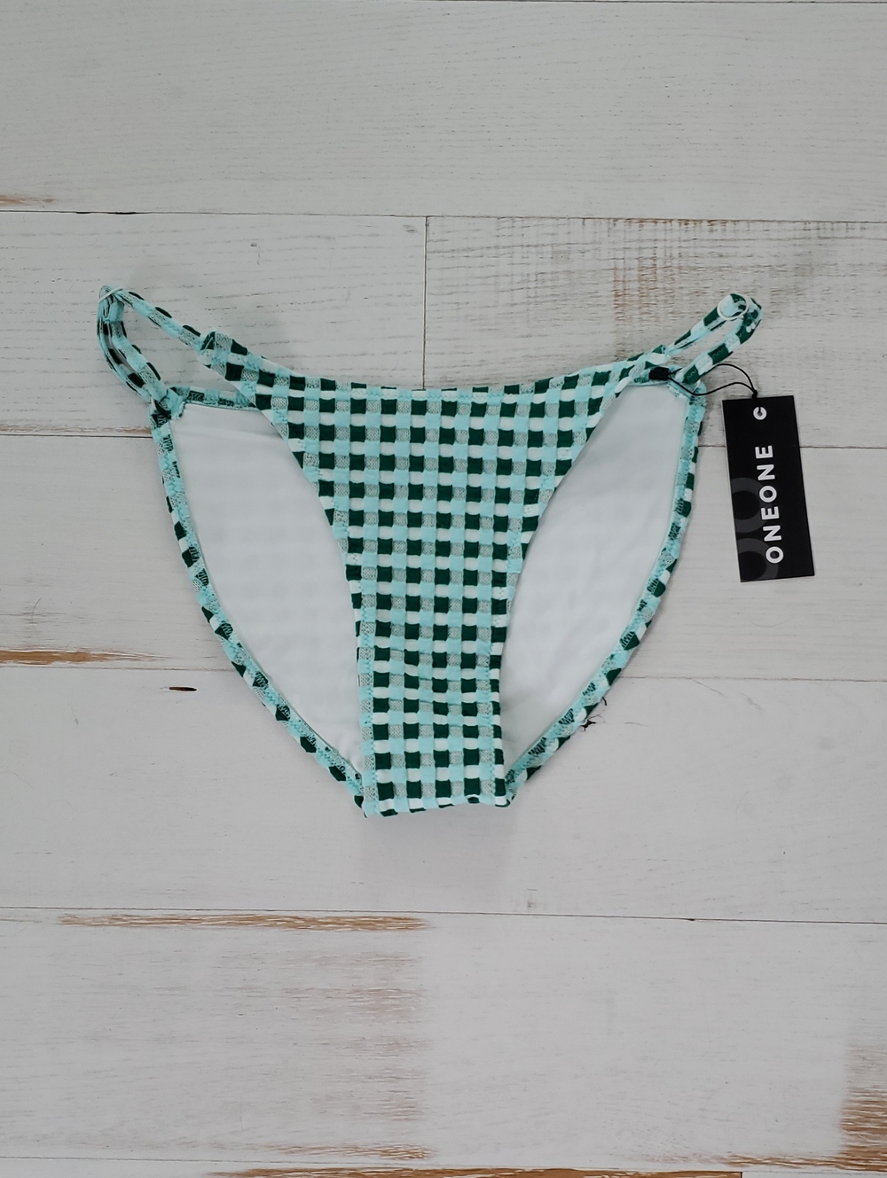 ONEONE Alli Green Gingham Bikini Bottom - Women's Swimwear
